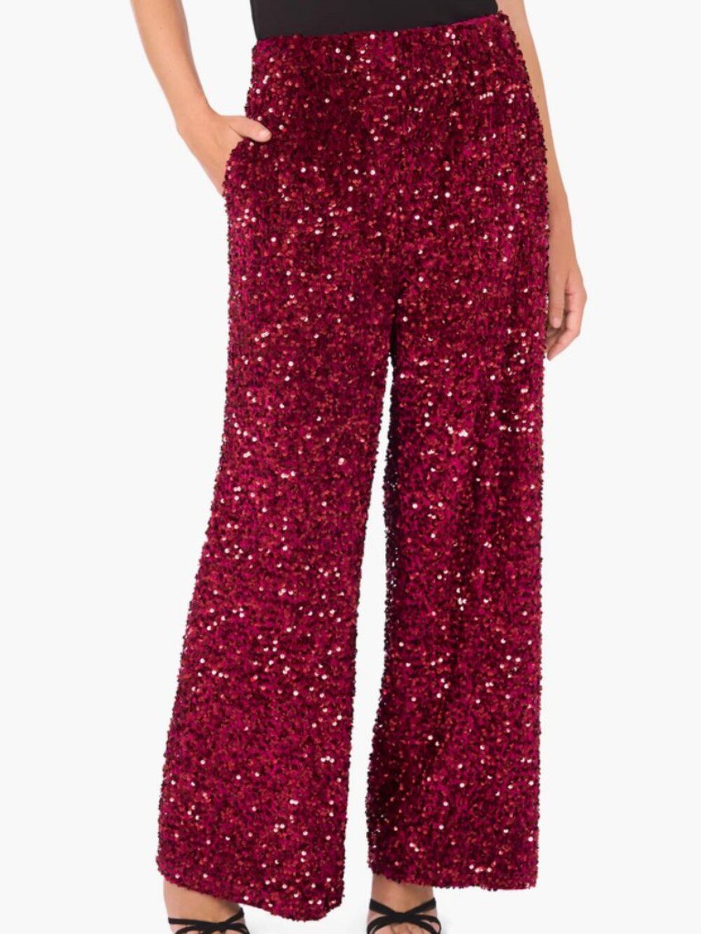 Vince Camuto Sequin Wide Leg Pant - Picture 7 of 8